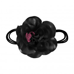 Floare cu snur pentru decor gat sau mana PRL50UU Neagra